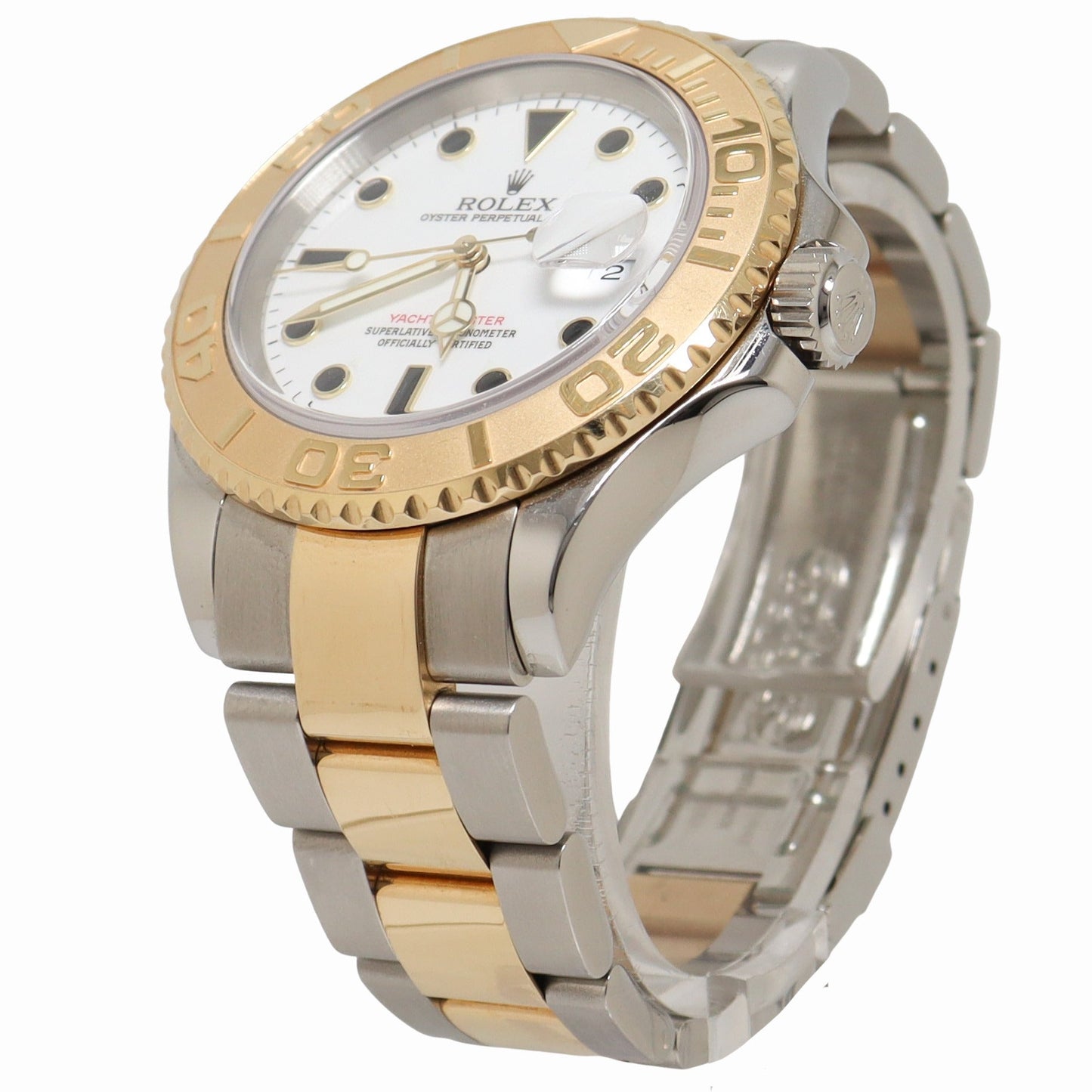 Rolex Yachtmaster Yellow Gold and Stainless Steel 40mm White Dot Dial Watch Reference# 16623 - Happy Jewelers Fine Jewelry Lifetime Warranty