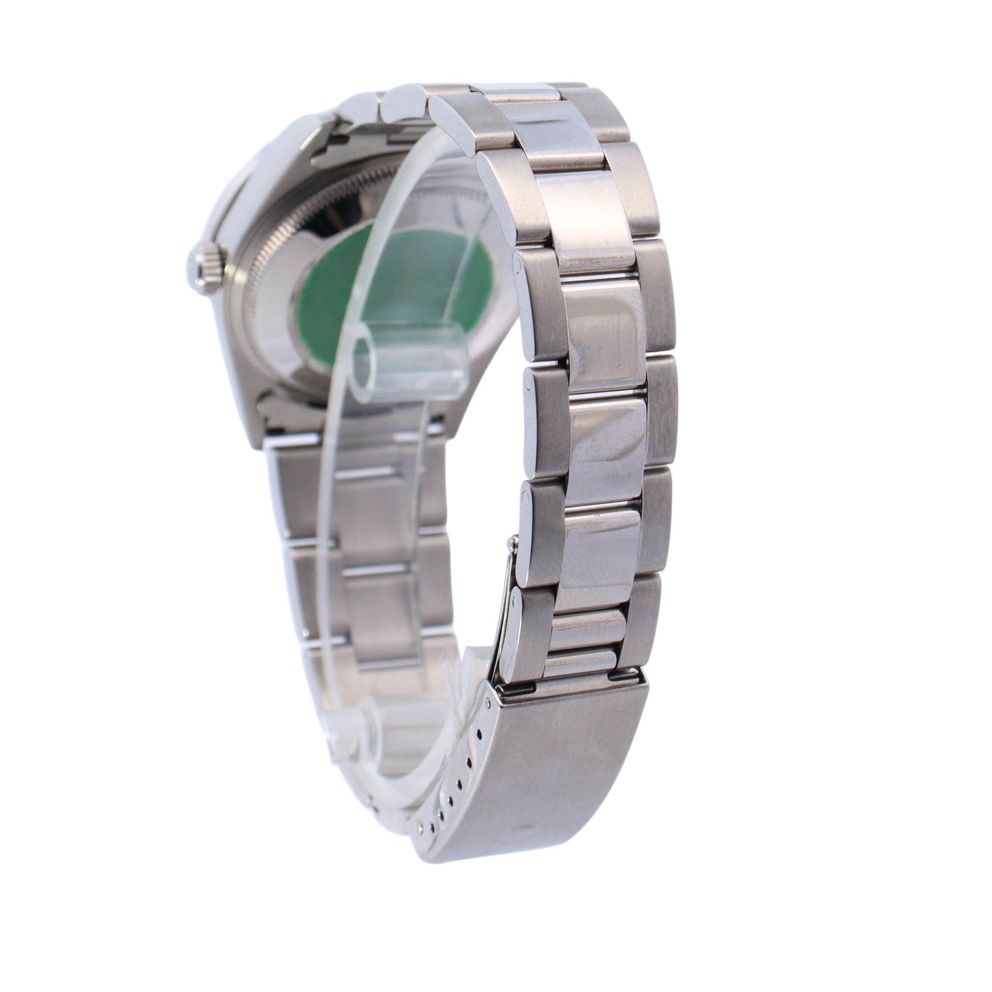 Rolex Oyster Perpetual Stainless Steel 34mm Custom Silver Roman Diamond Dial Watch Reference #: 15210