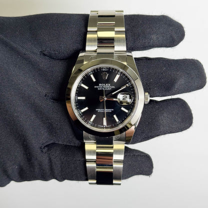 Rolex Datejust 41mm Black Dial Watch Ref# 126300 - Happy Jewelers Fine Jewelry Lifetime Warranty