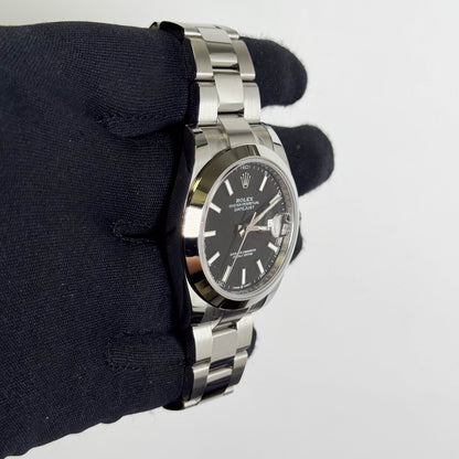 Rolex Datejust 41mm Black Dial Watch Ref# 126300 - Happy Jewelers Fine Jewelry Lifetime Warranty