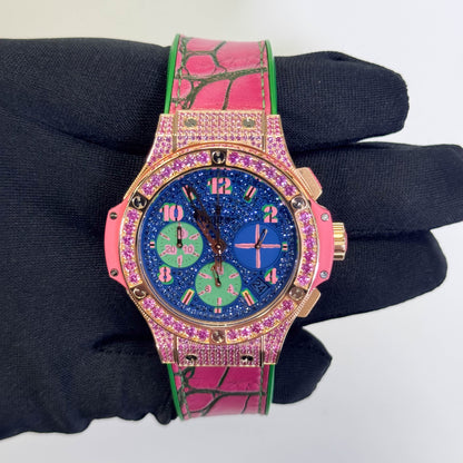 Hublot Big Bang Art Pop 41mm Blue Dial Watch Ref# 341.PP.9089.LR.1633.POP15