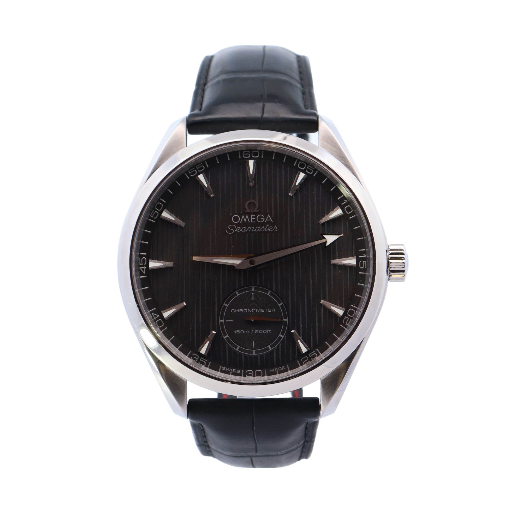 Omega Seamaster Aqua Terra XXL 49.2mm Stainless Steel Silver Stick Dial Watch - Happy Jewelers Fine Jewelry Lifetime Warranty