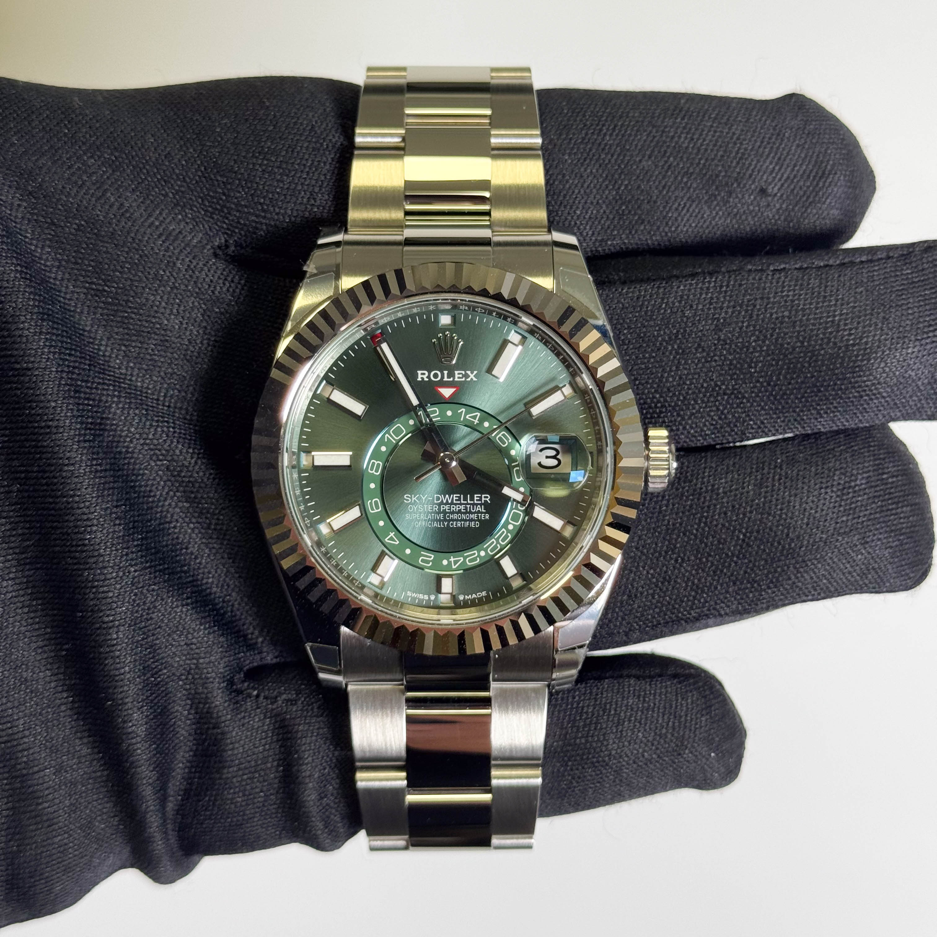 Rolex Sky-Dweller 42mm Green Dial Watch Ref# 336934