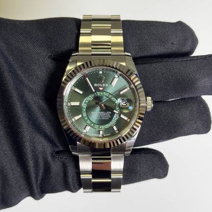 Rolex Sky-Dweller 42mm Green Dial Watch Ref# 336934