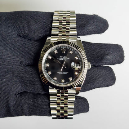 Rolex Datejust 41mm Black Dial Watch Ref# 126334 - Happy Jewelers Fine Jewelry Lifetime Warranty