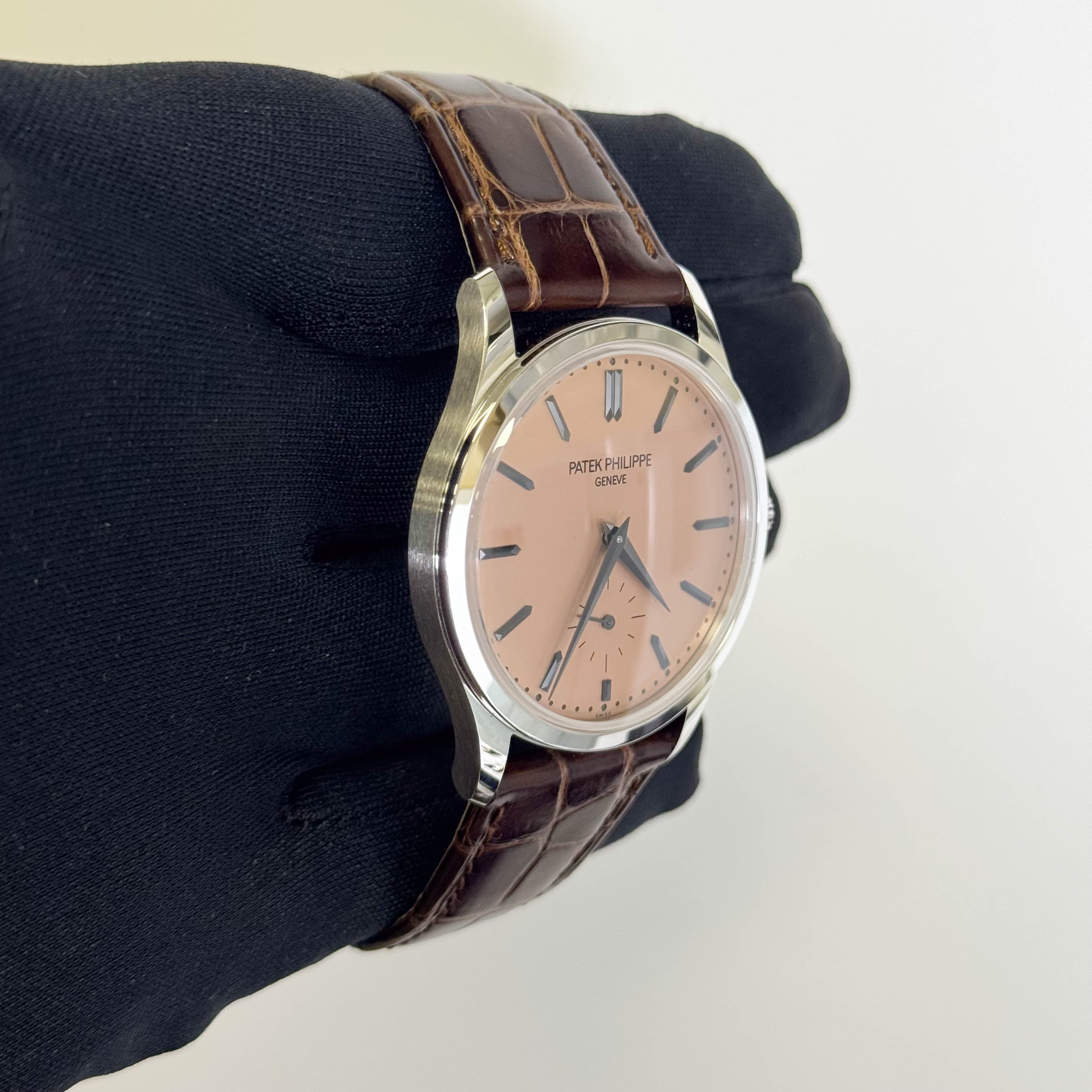 Patek Philippe Calatrava 38mm Salmon Dial Watch Ref# 6196P-001