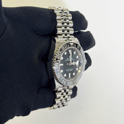 Rolex GMT Master II 40mm Black Dial Watch Ref# 126710GRNR