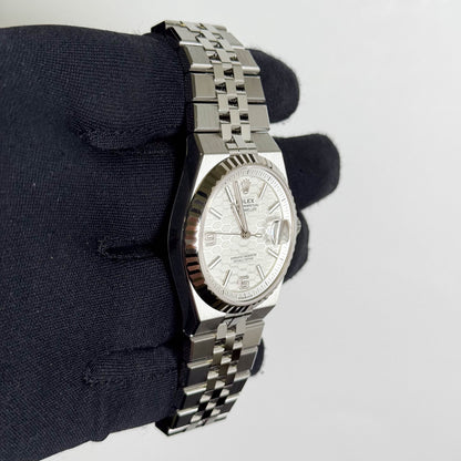 Rolex Land-Dweller 36mm White Honeycomb Dial Watch Ref# 127234