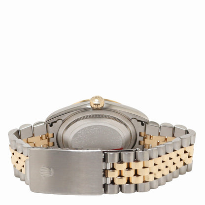 Rolex Datejust 36mm Yellow Gold & Stainless Steel Champagne Roman Dial Watch Reference# 16233 - Happy Jewelers Fine Jewelry Lifetime Warranty