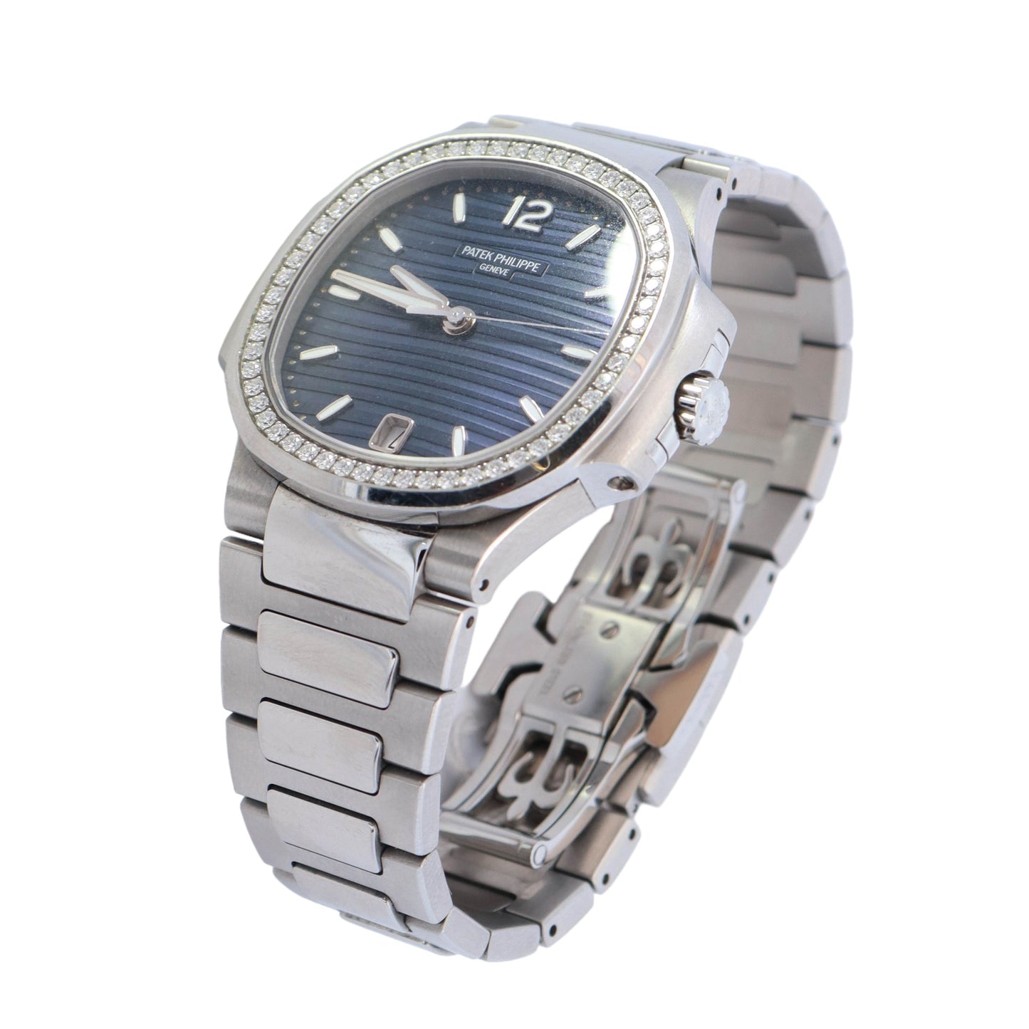 Patek Philippe Nautilus Stainless Steel 35mm Blue Stick Dial Watch Ref#  7118/1A-010 - Happy Jewelers Fine Jewelry Lifetime Warranty