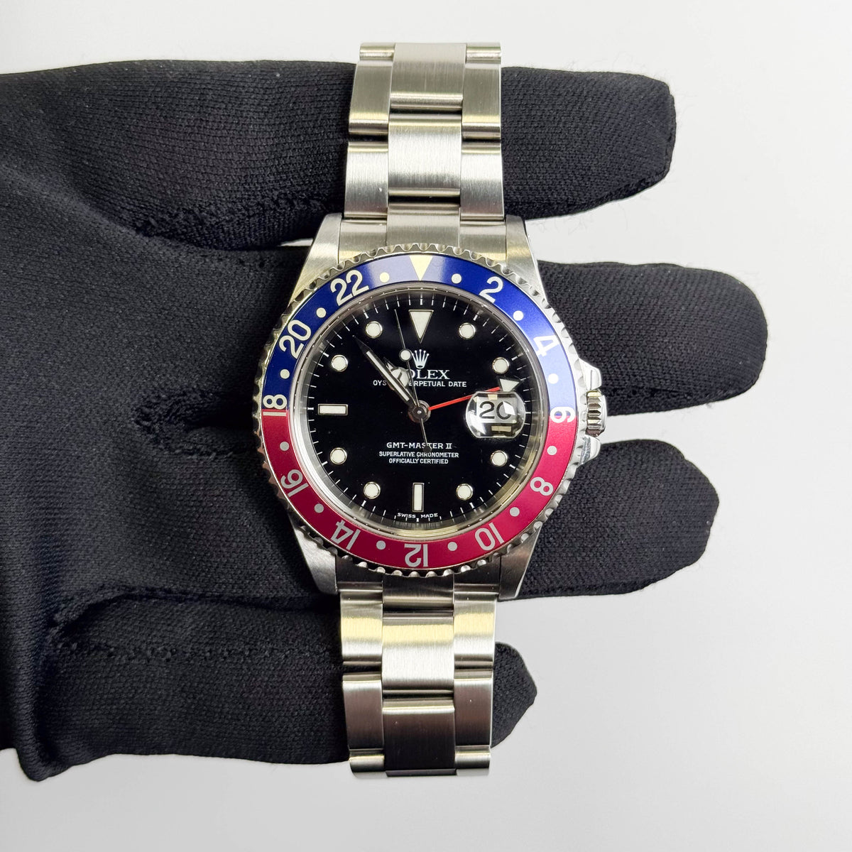 Rolex GMT-Master II "Pepsi" 40mm Black Dial Watch Ref# 16710