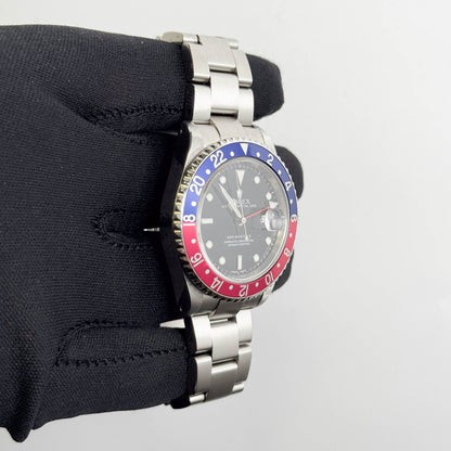 Rolex GMT-Master II "Pepsi" 40mm Black Dial Watch Ref# 16710