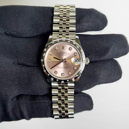 Rolex Datejust 31mm Factory Pink Diamond Dial Watch Ref# 278344RBR