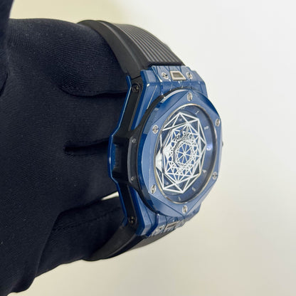 Hublot Big Bang Sang Bleu 45mm Blue Dial Watch Ref# 15.EX.7179.VR.MXM19 - Happy Jewelers Fine Jewelry Lifetime Warranty