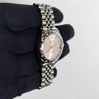 Rolex Datejust 31mm Factory Pink Diamond Dial Watch Ref# 278344RBR