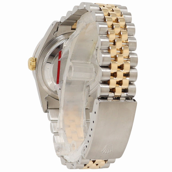 Rolex Datejust Two Tone Yellow Gold & Steel 36mm Custom White MOP Diamond Dial Watch Reference #16233 - Happy Jewelers Fine Jewelry Lifetime Warranty