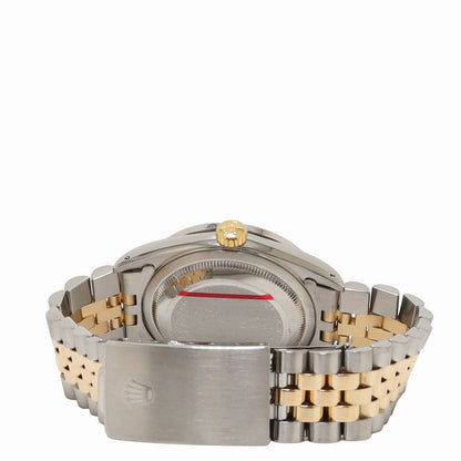 Rolex Datejust Two Tone Yellow Gold & Steel 36mm Custom  White MOP Diamond Dial Watch Reference#: 1601 - Happy Jewelers Fine Jewelry Lifetime Warranty