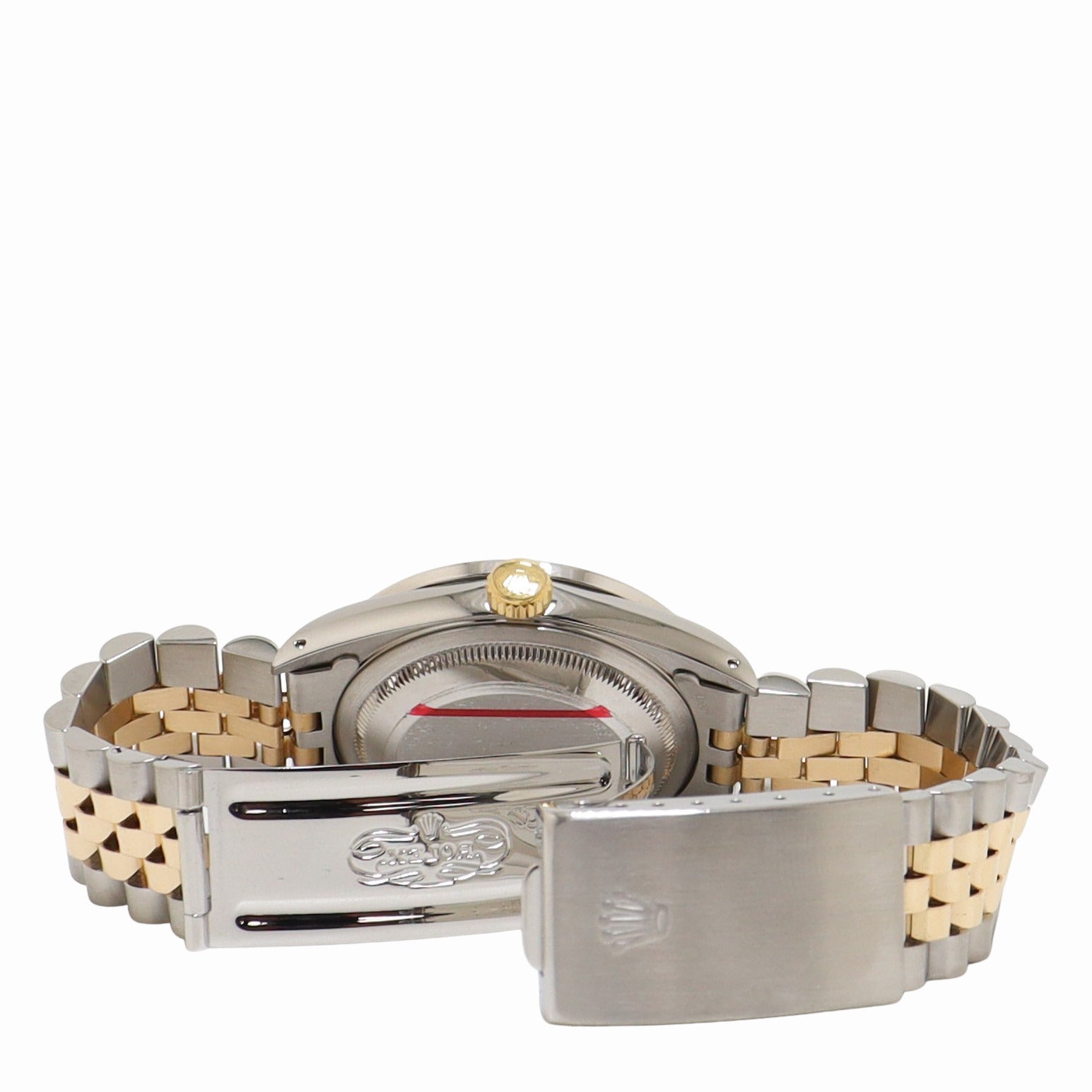 Rolex Datejust Two Tone Yellow Gold & Steel 36mm Custom  White MOP Diamond Dial Watch Reference#: 1601 - Happy Jewelers Fine Jewelry Lifetime Warranty