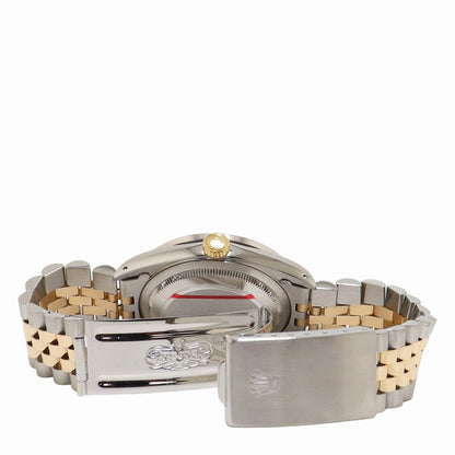 Rolex Datejust Two Tone Yellow Gold & Steel 36mm Custom  White MOP Diamond Dial Watch Reference#: 1601 - Happy Jewelers Fine Jewelry Lifetime Warranty