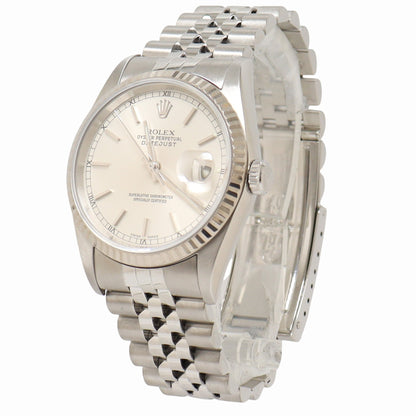 Rolex Datejust Stainless Steel 36mm Silver Stick Dial Watch Reference# 16234 - Happy Jewelers Fine Jewelry Lifetime Warranty