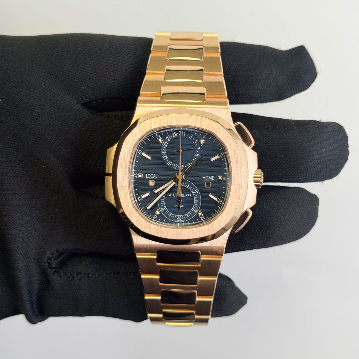 Patek Philippe Nautilus 40.5mm Blue Stick Dial Watch Ref# 5990/1R-001