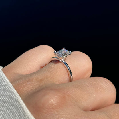 1.53 Carat Lab Emerald Solitaire Engagement Ring - Happy Jewelers Fine Jewelry Lifetime Warranty