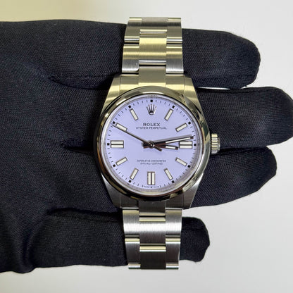 Rolex Oyster Perpetual 41mm Lilac Dial Watch Ref# 134300 - Happy Jewelers Fine Jewelry Lifetime Warranty