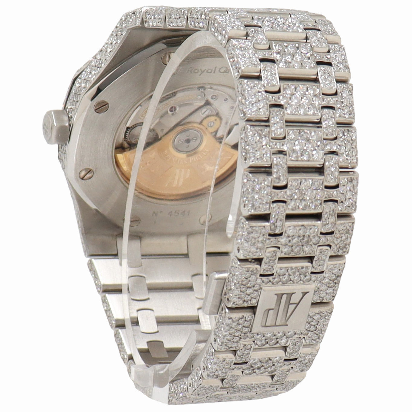 Audemars Piguet Royal Oak 41mm ICED OUT Stainless Steel Pave Diamond Dial Watch - Happy Jewelers Fine Jewelry Lifetime Warranty