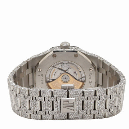 Audemars Piguet Royal Oak 41mm ICED OUT Stainless Steel Pave Diamond Dial Watch - Happy Jewelers Fine Jewelry Lifetime Warranty