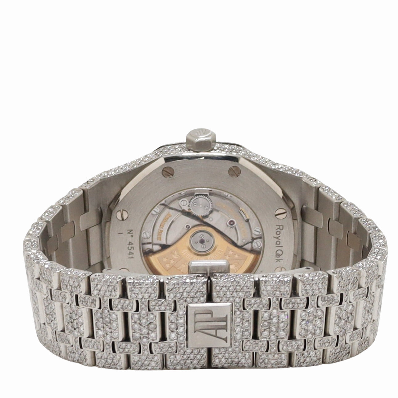 Audemars Piguet Royal Oak 41mm ICED OUT Stainless Steel Pave Diamond Dial Watch - Happy Jewelers Fine Jewelry Lifetime Warranty