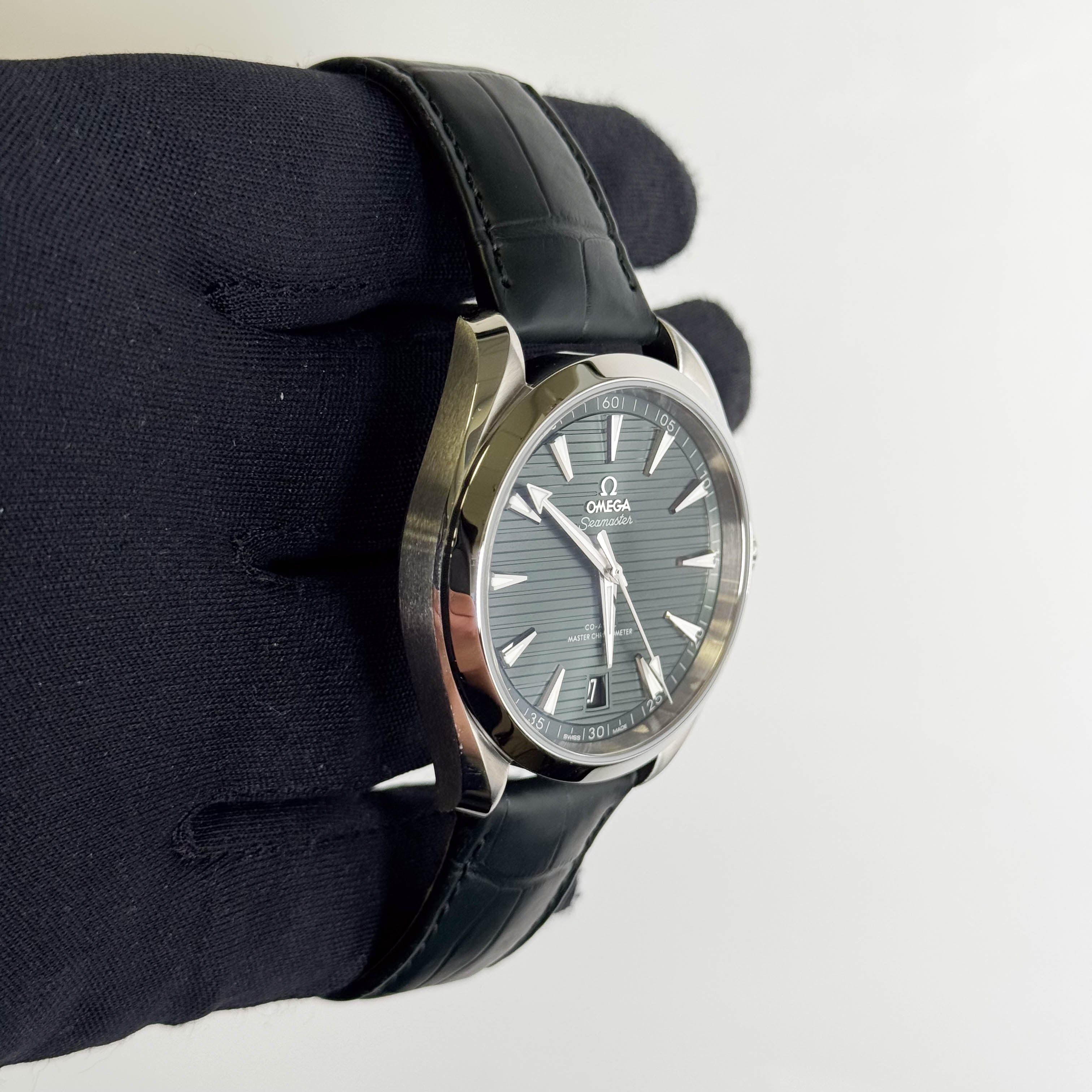 Omega Seamaster Aqua Terra 41mm Green Stick Dial Watch Ref# 220.13.41.21.10.001