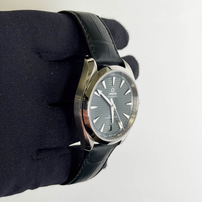 Omega Seamaster Aqua Terra 41mm Green Stick Dial Watch Ref# 220.13.41.21.10.001 - Happy Jewelers Fine Jewelry Lifetime Warranty