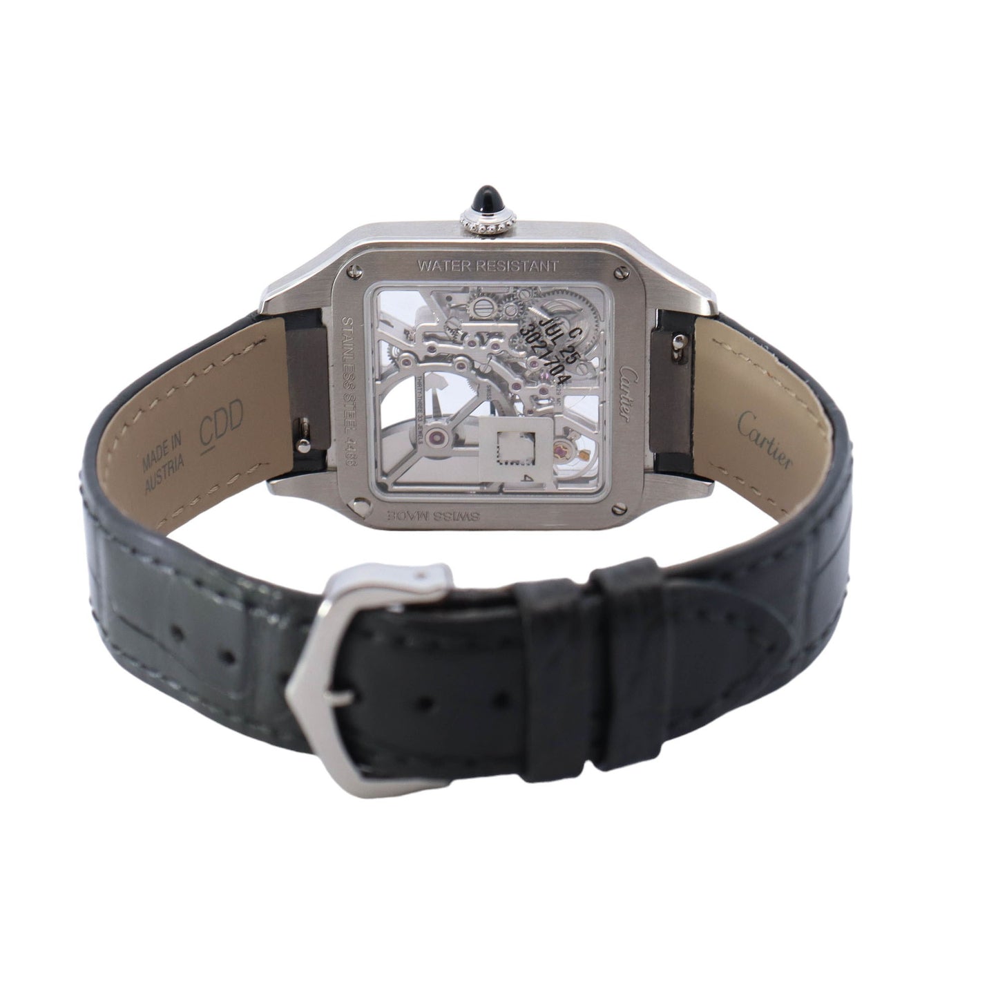 Cartier Santos Dumont Skeleton Stainless Steel Large Model 31mm Skeleton Dial Watch Reference #: WHSA0032 - Happy Jewelers Fine Jewelry Lifetime Warranty