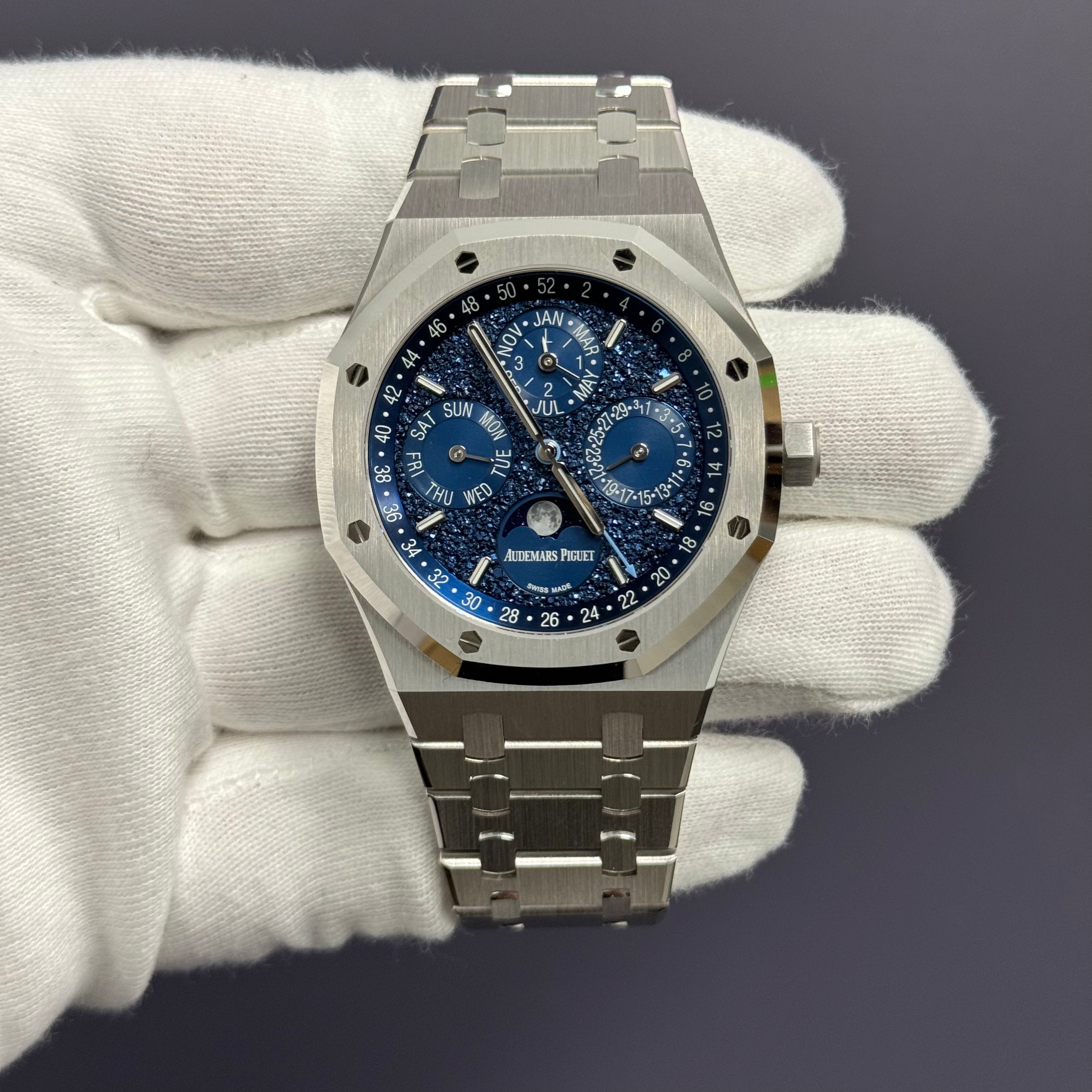 Audemars Piguet Royal Oak 41mm White Gold Blue Dial Ref# 26574BC.OO.1220BC.02 - Happy Jewelers Fine Jewelry Lifetime Warranty