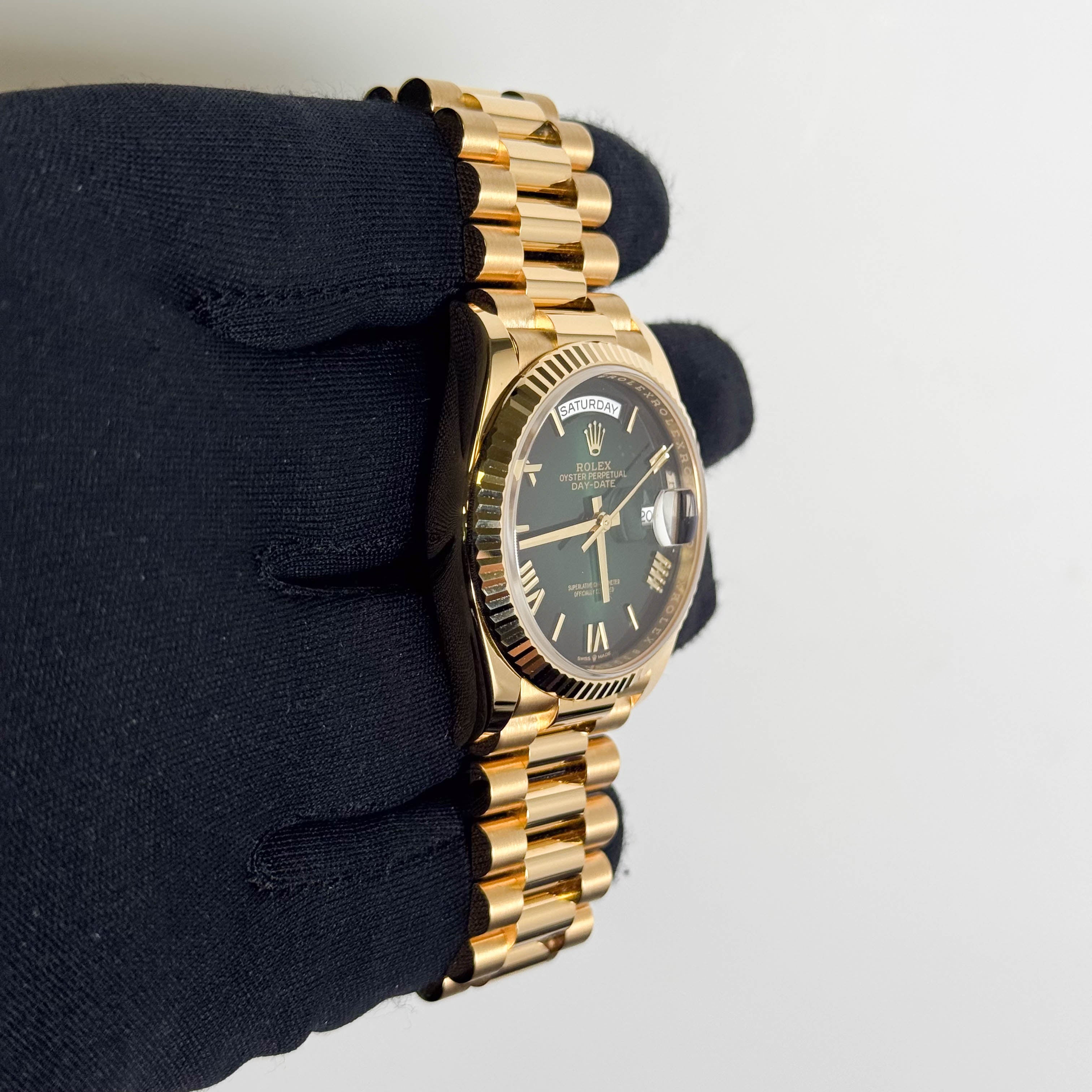 Rolex Day-Date 36mm Ombre Green Dial Watch Ref# 128238 - Happy Jewelers Fine Jewelry Lifetime Warranty