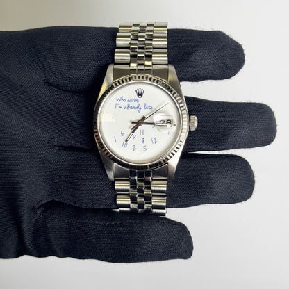 Rolex Datejust 36mm White Dial Watch Ref# 16014 - Happy Jewelers Fine Jewelry Lifetime Warranty