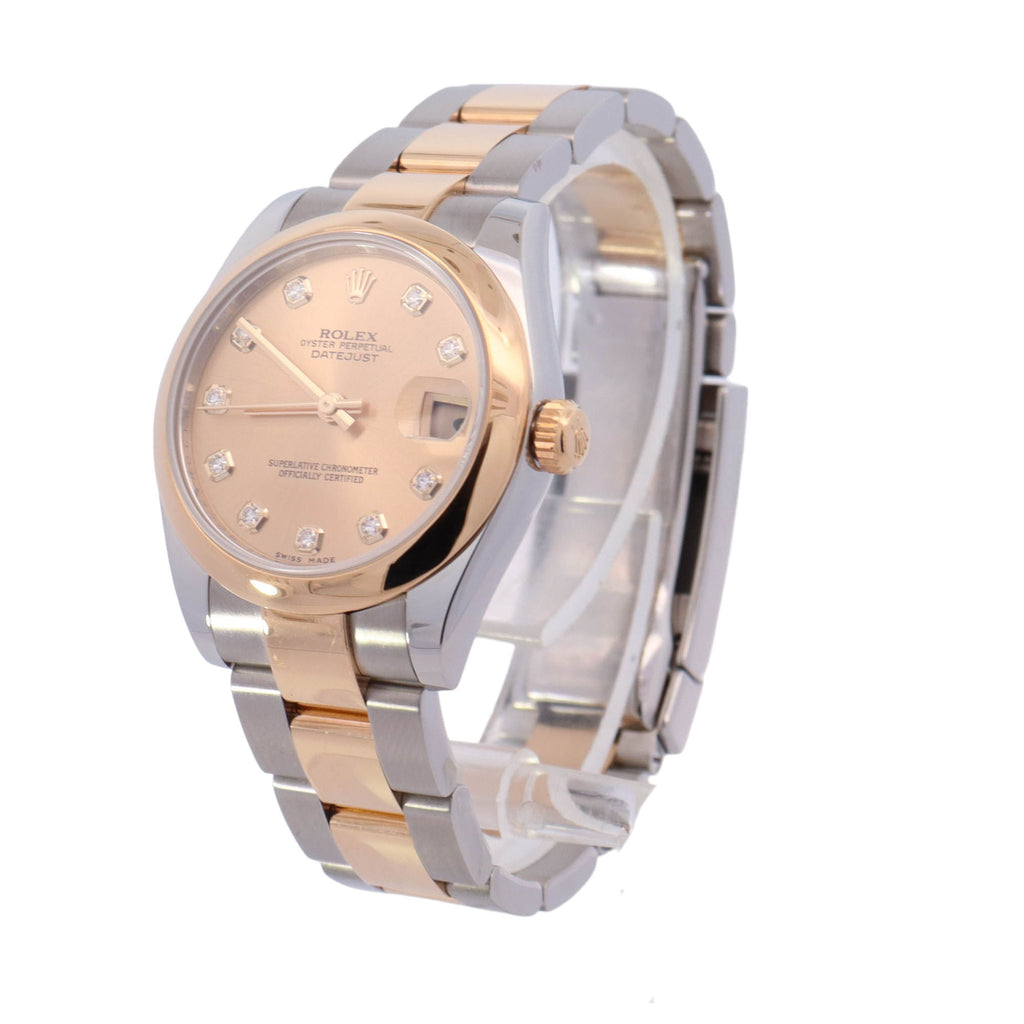 Rolex Datejust Two Tone Yellow Gold & Steel Champagne Diamond Dial Watch Reference #: 278243 - Happy Jewelers Fine Jewelry Lifetime Warranty