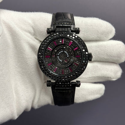 Franck Muller Double Mystery 42mm Coated White Gold Factory Pave Set Dial Ref# DM42NRD2RCD - Happy Jewelers Fine Jewelry Lifetime Warranty