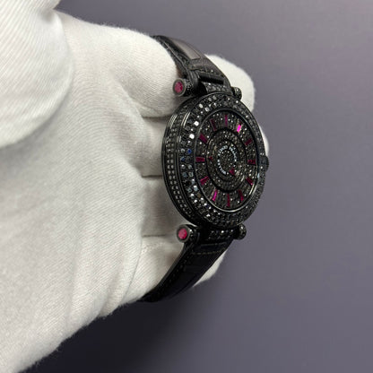 Franck Muller Double Mystery 42mm Coated White Gold Factory Pave Set Dial Ref# DM42NRD2RCD - Happy Jewelers Fine Jewelry Lifetime Warranty