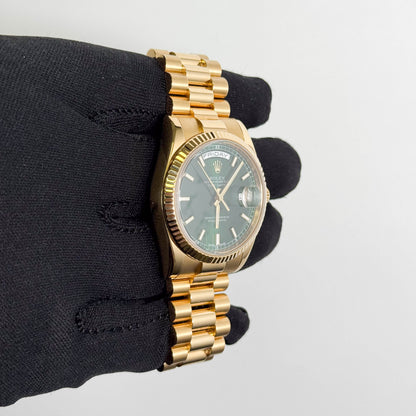 Rolex Day-Date 36mm Green Dial Watch Ref# 118238