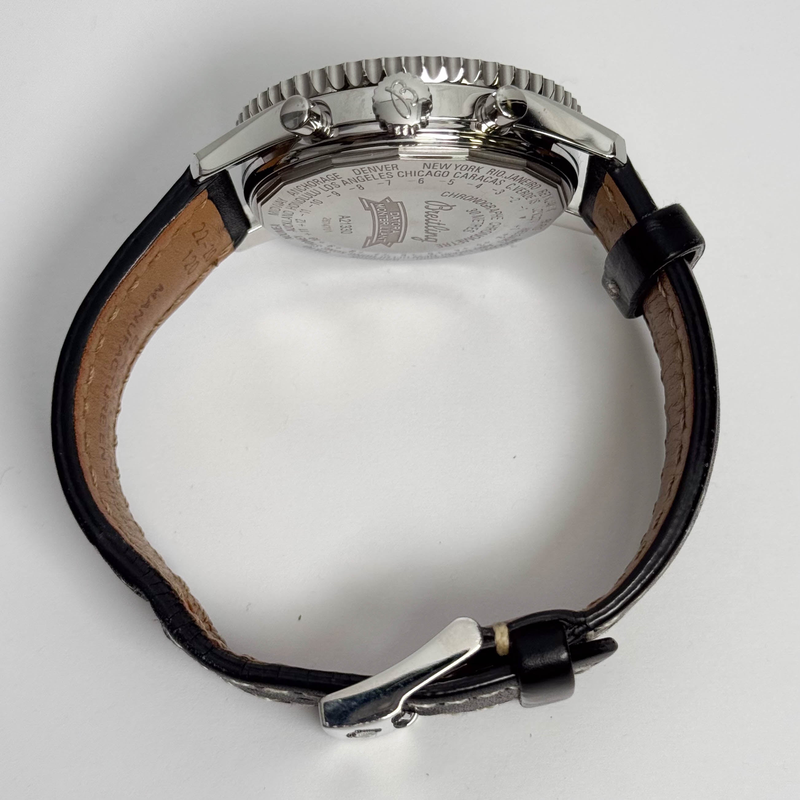 Breitling Montbrilliant Datora 43mm Black Dial Watch Ref # A21330 - Happy Jewelers Fine Jewelry Lifetime Warranty
