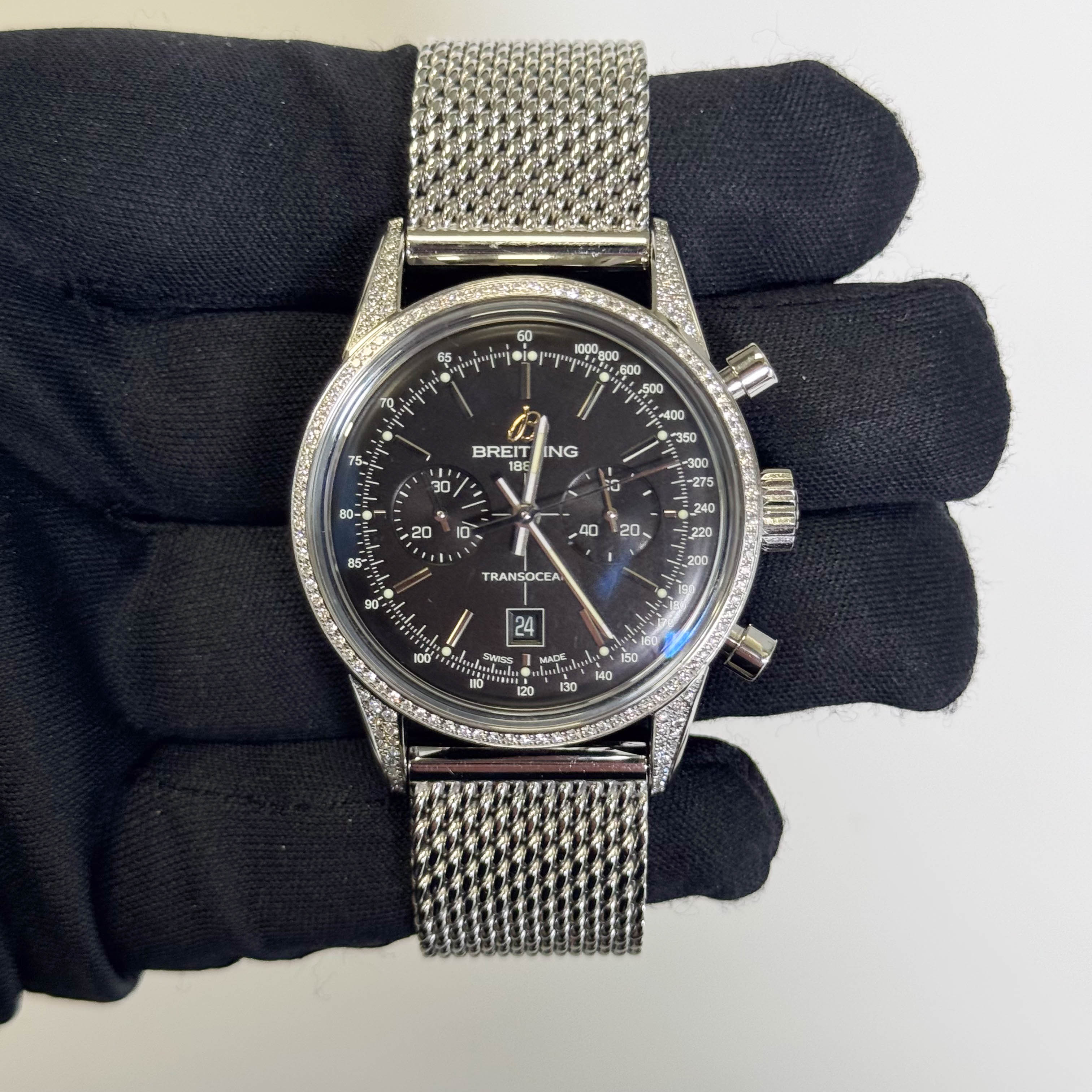 Breitling Transocean 38mm Black Dial Watch Ref# A41310