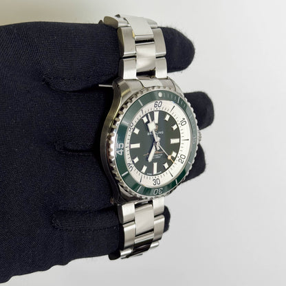 Breitling Superocean 44mm Green/White Stick Dial Watch Ref# A17376 - Happy Jewelers Fine Jewelry Lifetime Warranty