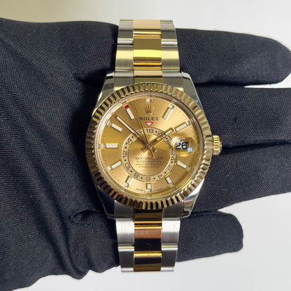 Rolex Sky-Dweller 42mm Champagne Dial Watch Ref# 326933