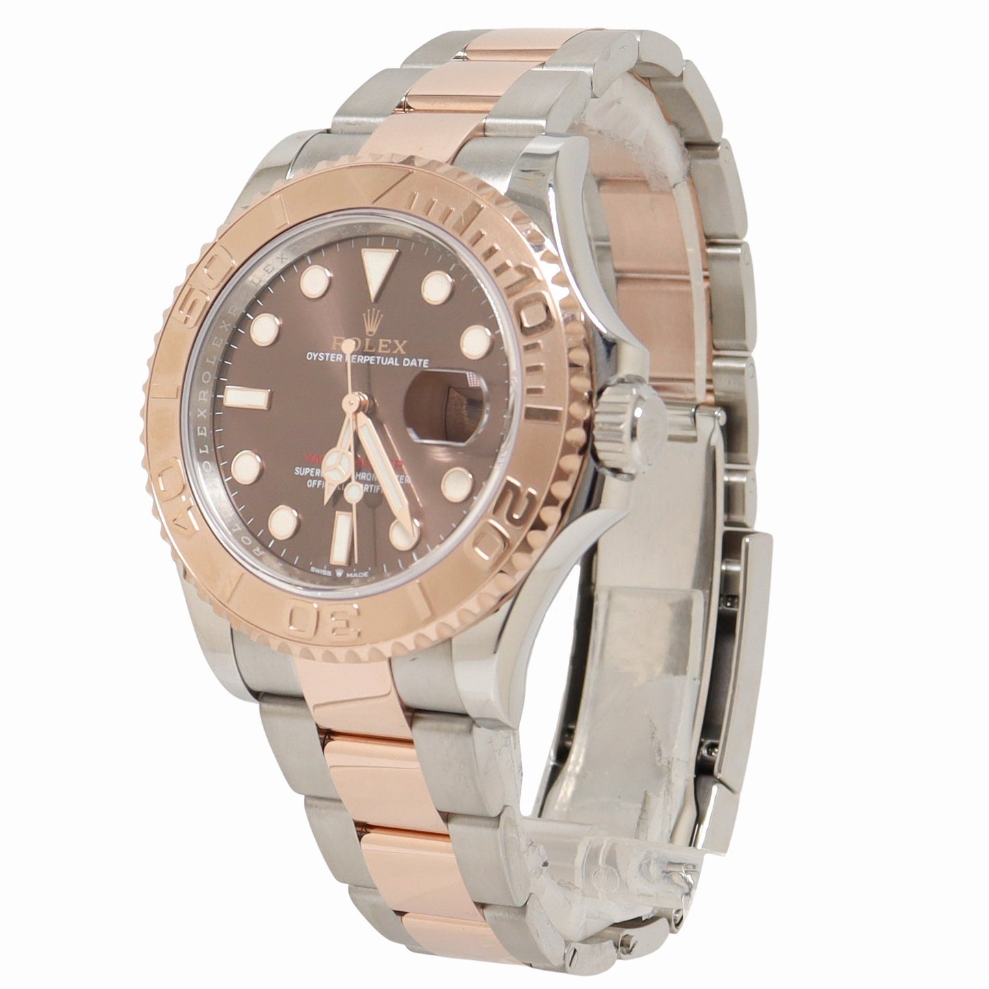 Rolex Yachtmaster 40mm Everose Gold & Stainless Steel Chocolate Dot Dial Watch Reference# 126621 - Happy Jewelers Fine Jewelry Lifetime Warranty