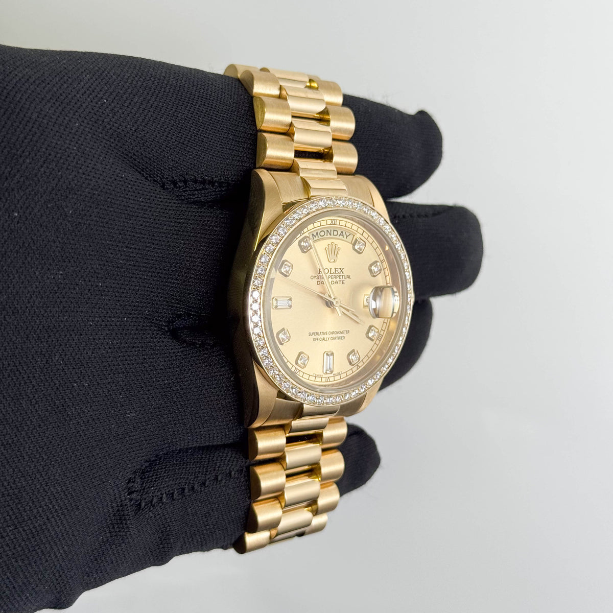 Rolex Day-Date 36mm Champagne Diamond Dial Watch Ref# 18238