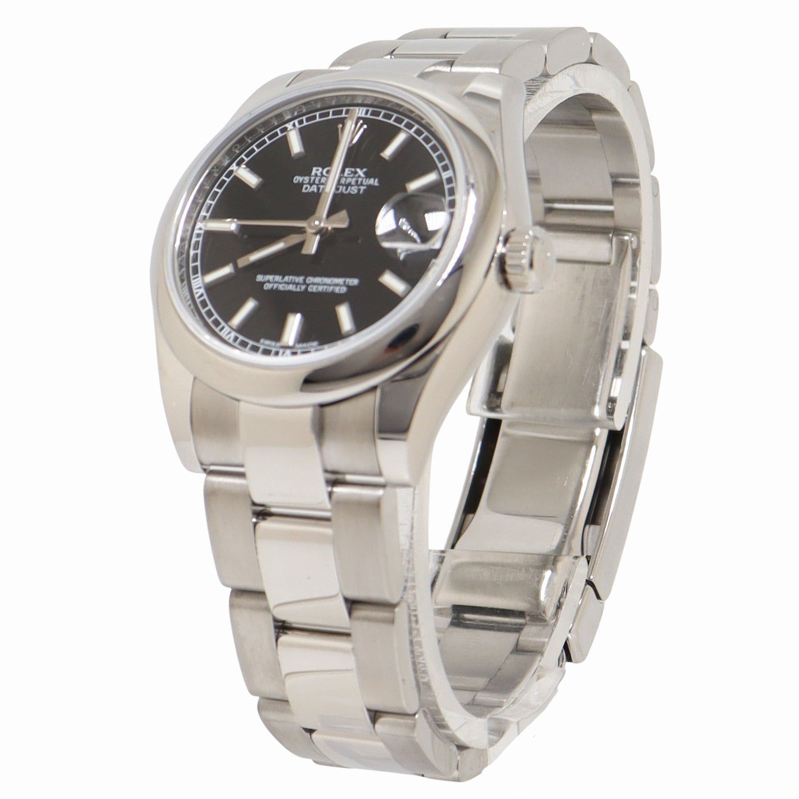 Rolex Datejust Stainless Steel 31mm Black Stick Dial Watch Reference #: 178240 - Happy Jewelers Fine Jewelry Lifetime Warranty