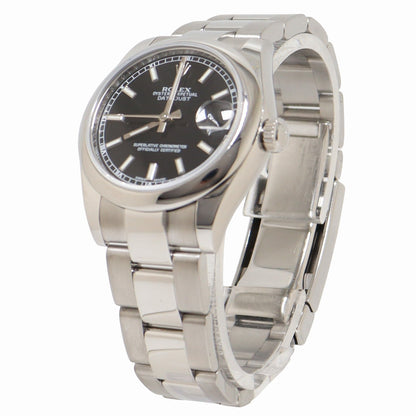 Rolex Datejust Stainless Steel 31mm Black Stick Dial Watch Reference #: 178240 - Happy Jewelers Fine Jewelry Lifetime Warranty