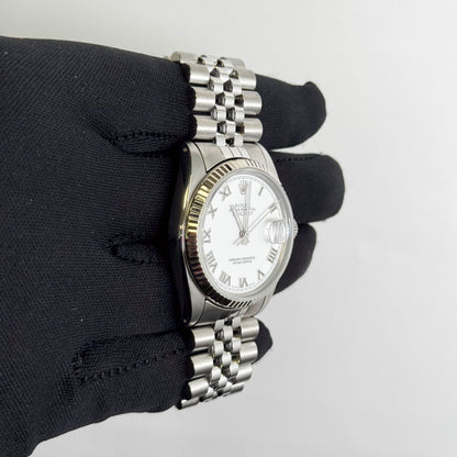 Rolex Datejust 36mm White Dial Watch Ref# 16014