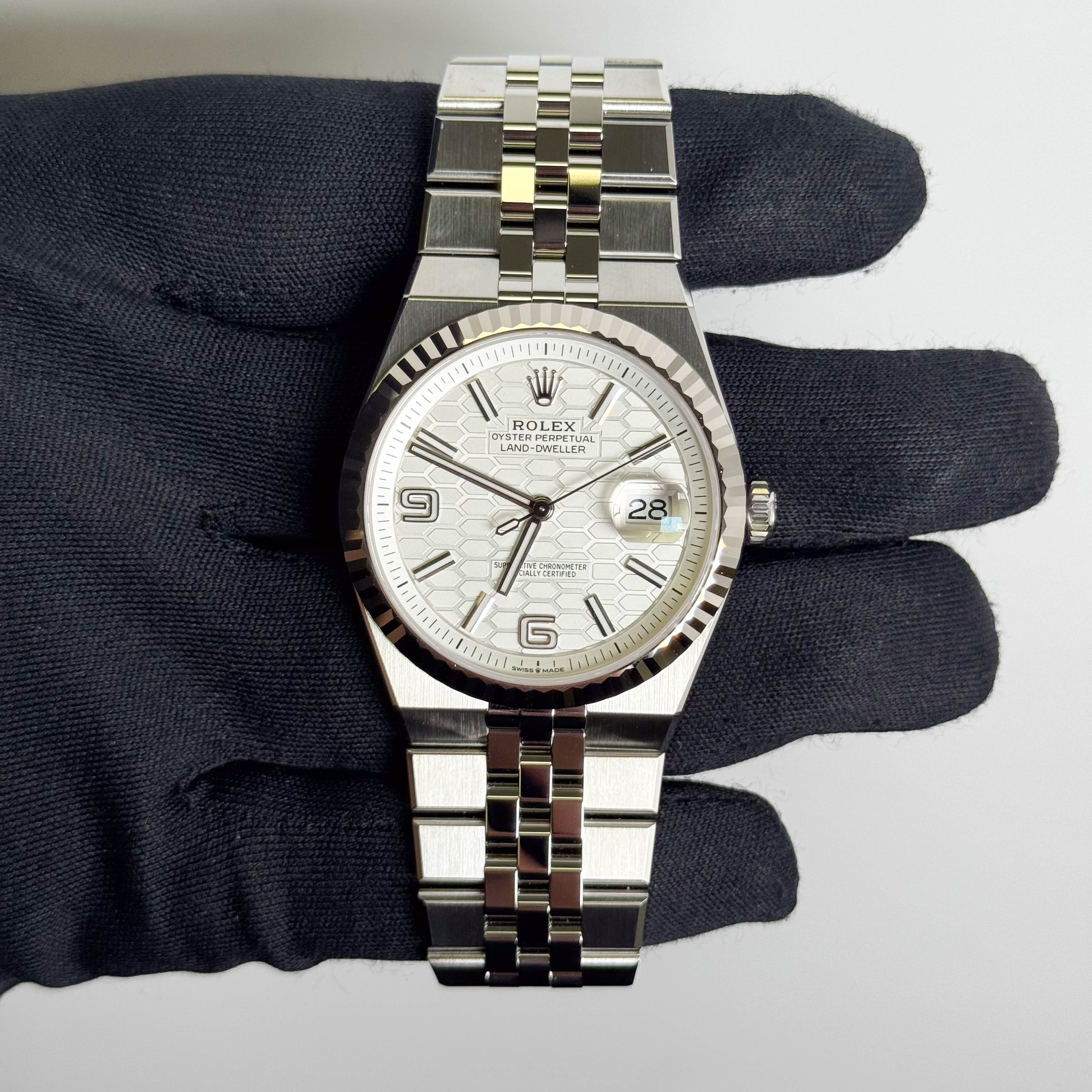 Rolex Land-Dweller 40mm White Dial Watch Ref # 127334 - Happy Jewelers Fine Jewelry Lifetime Warranty